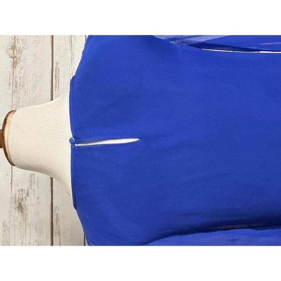 tibi elegant royal blue silk mini shift cocktail dress Size 6 - Picture 6 of 7